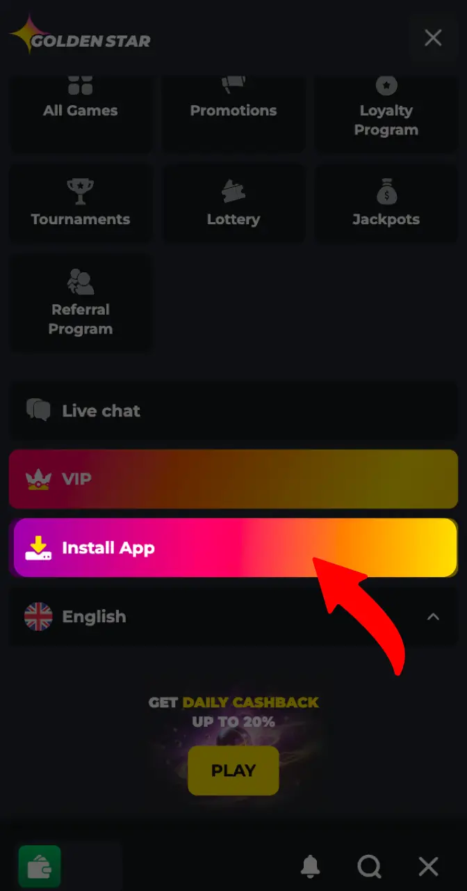 Find the app download page to get the Android APK file.