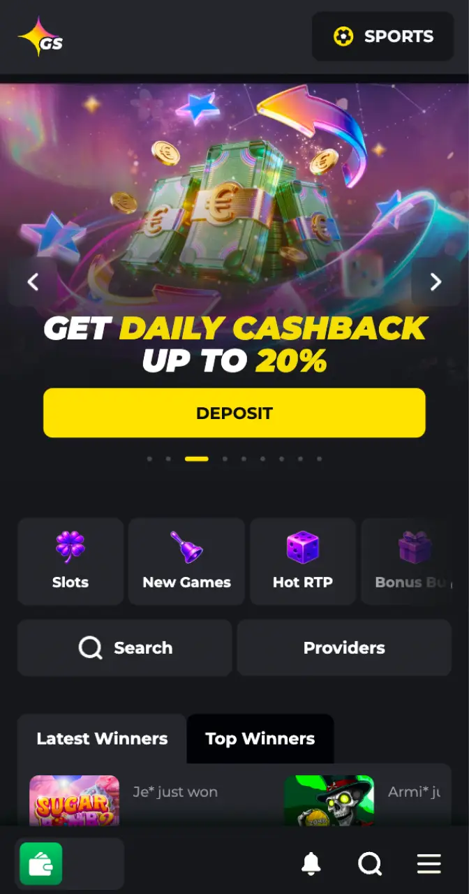 Open the casino's official website on your smartphone for the Android APK.