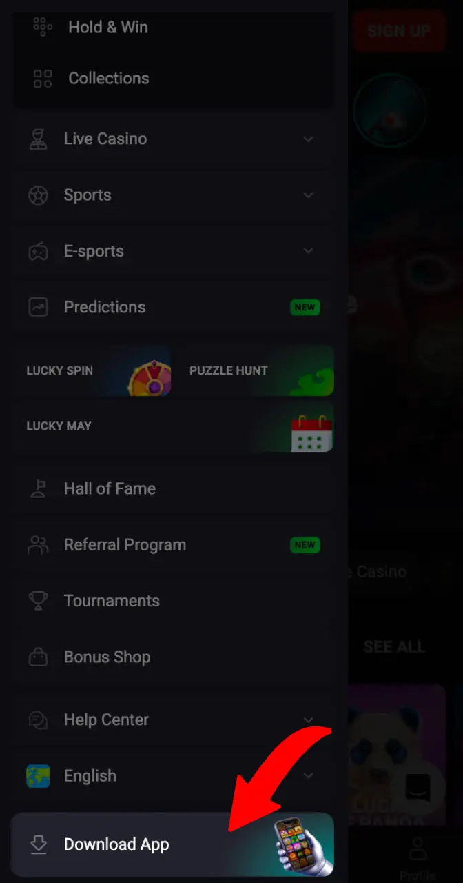 Find the option to install the iOS app on your Apple device.