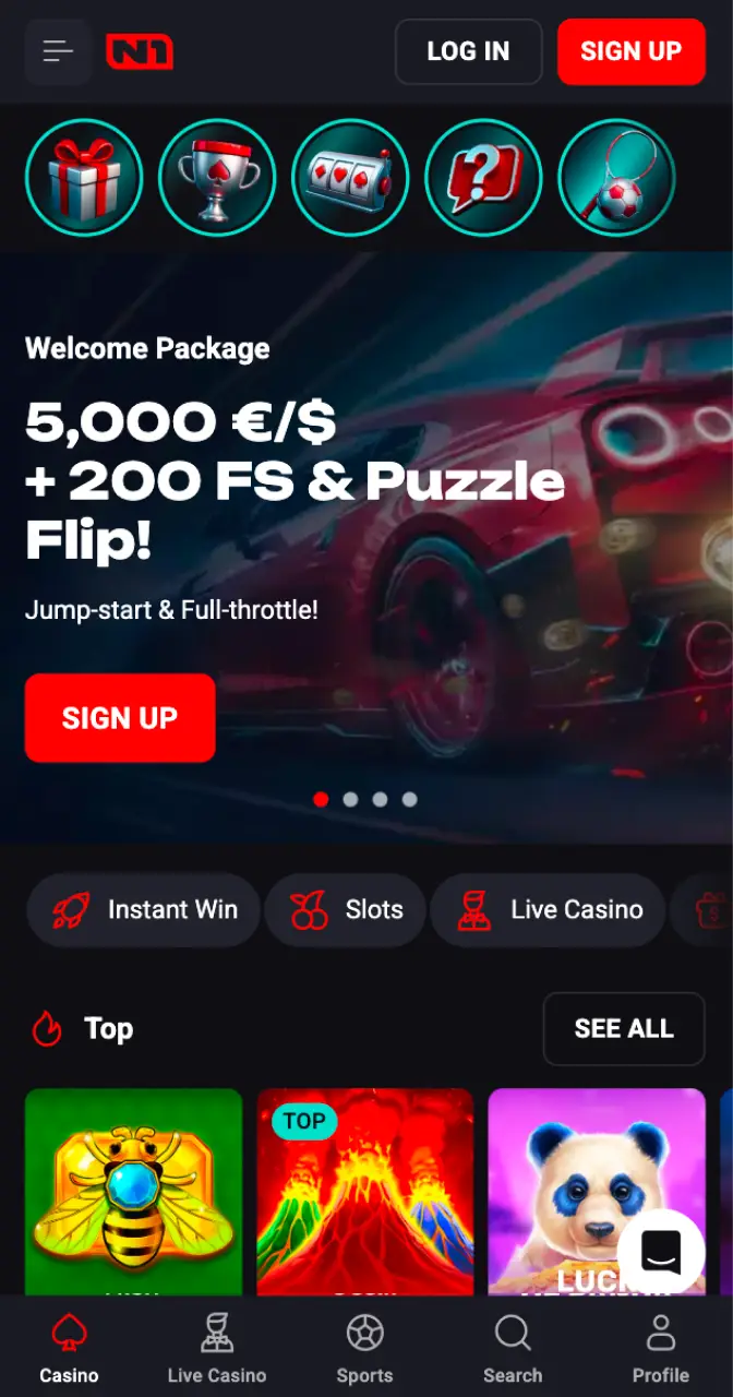 Open the casino website in Safari to start your iOS setup.
