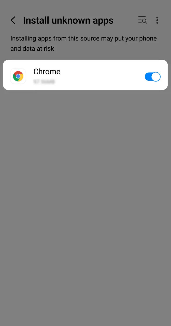 Change the settings on your Android device to permit the installation.