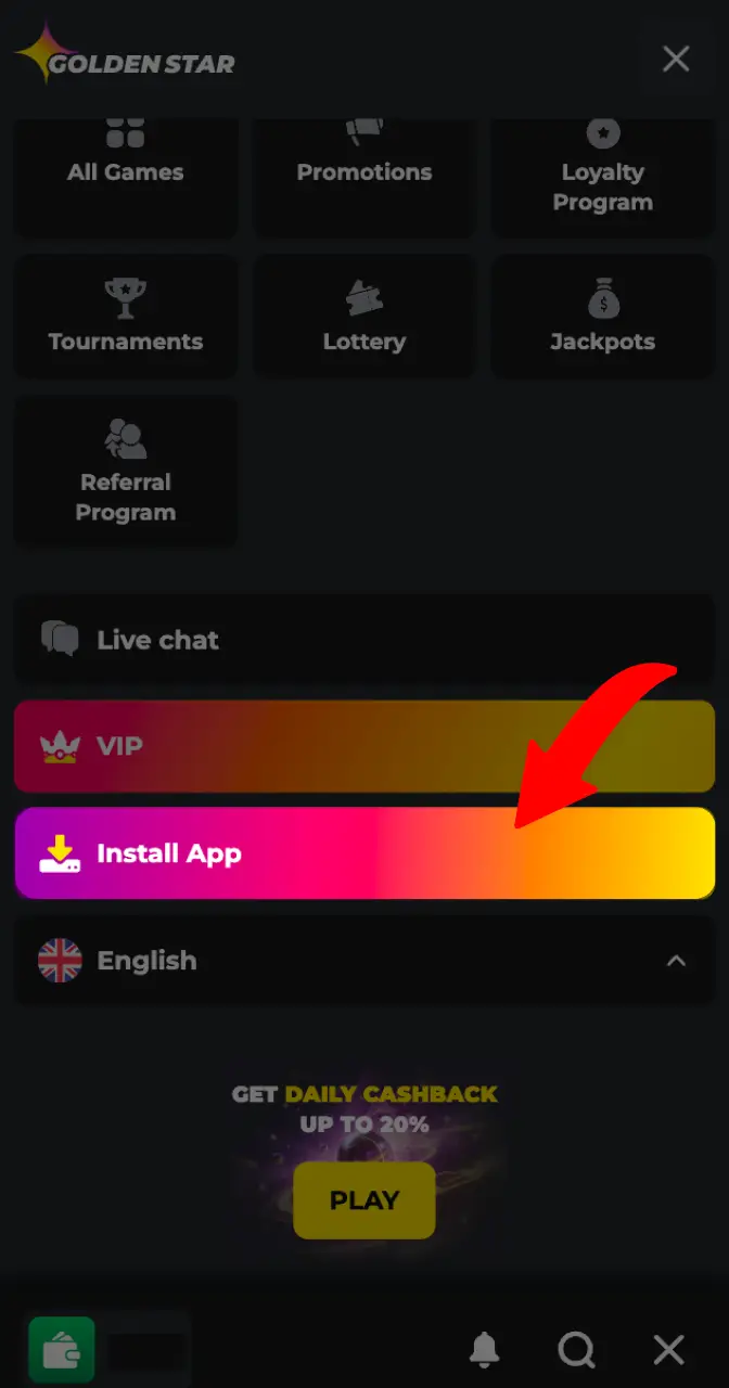 Find the option to install the iOS app on your Apple device.
