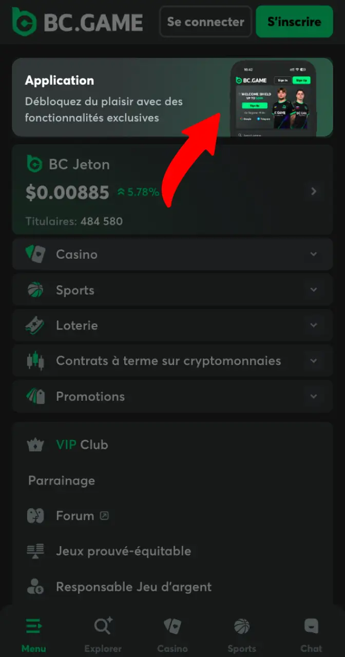 Trouvez l'option d'installation pour iOS afin d'obtenir l'App Aviamasters.