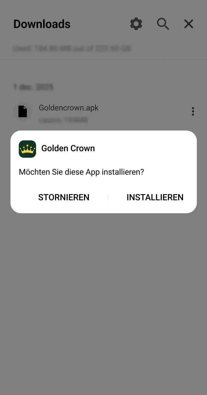 Bestätigen Sie die Installation der Anwendung, bevor Sie mit dem Spielen von Aviamasters beginnen.