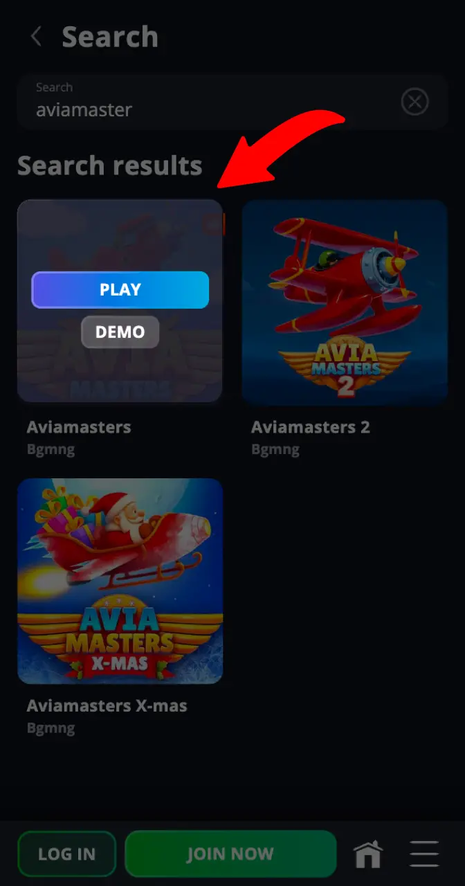 Select “Play Demo” or “Free Play” to enter the demo mode.