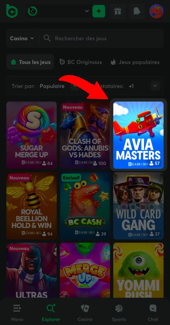 Trouvez Aviamasters dans la bibliothèque de jeux pour votre session démo.