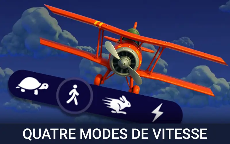 Testez les quatre modes de vitesse du jeu crash Aviamasters gratuitement.