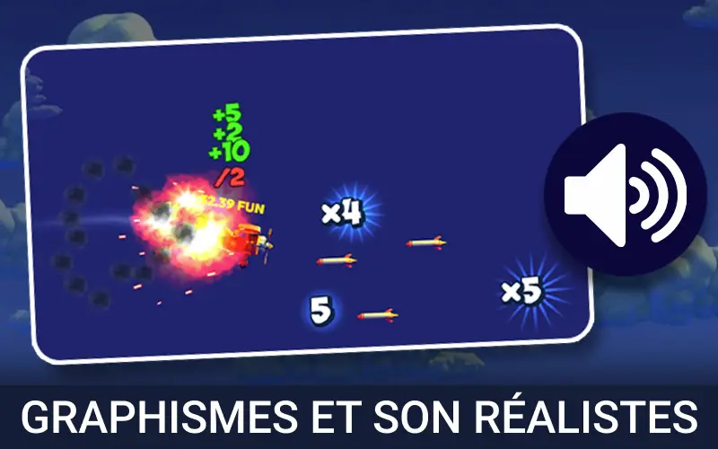 Appréciez les graphismes et son réalistes du jeu crash Aviamasters.
