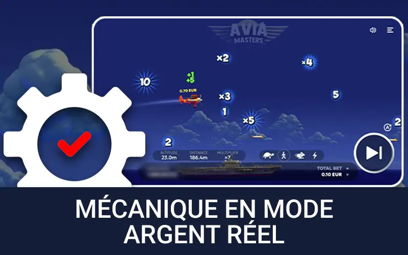 Retrouvez les mêmes mécaniques que le mode réel sur Aviamasters crash.