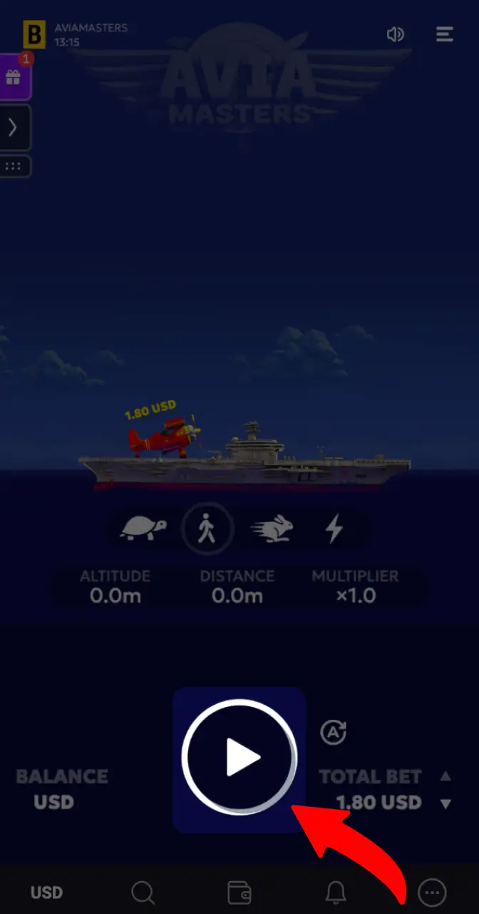 Start playing and enjoy the flight in the Aviamasters game.