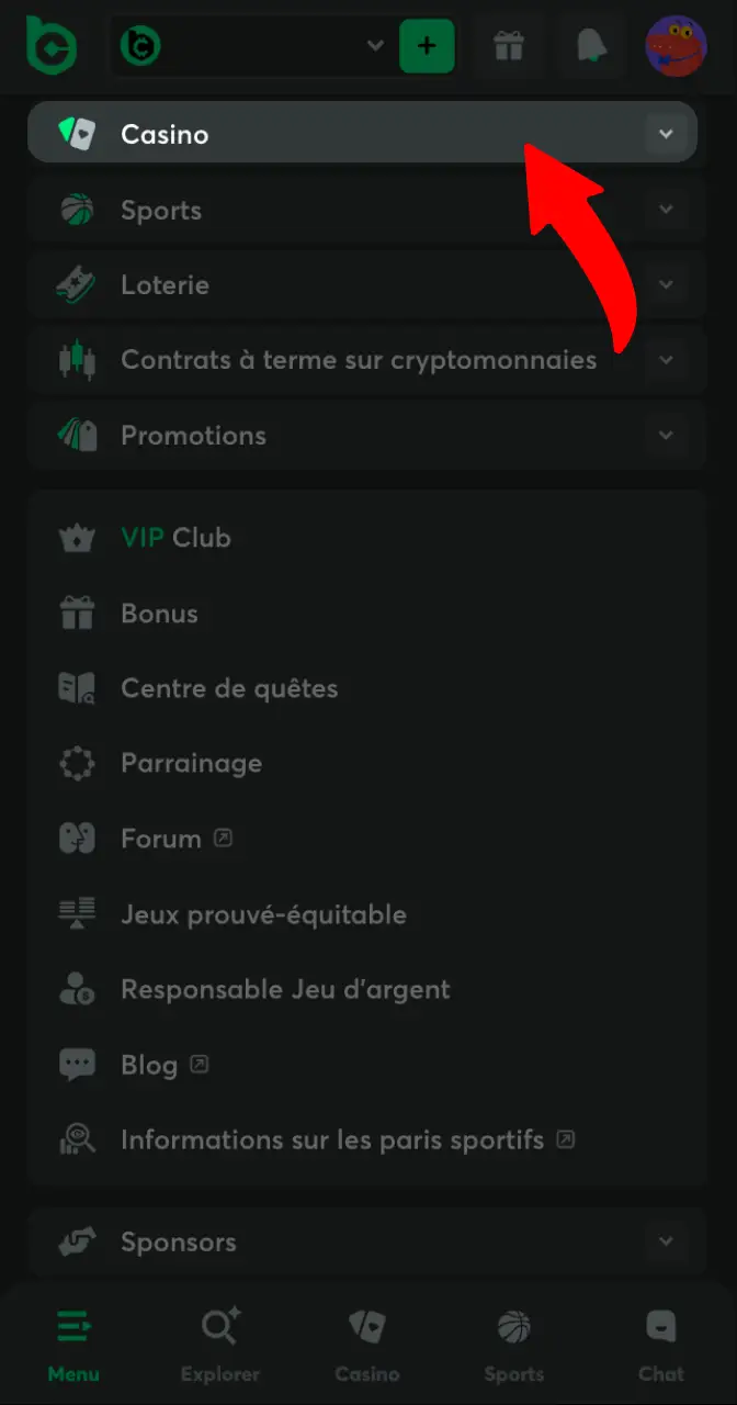 Ouvrez la page du casino pour accéder au lobby de Aviamasters.