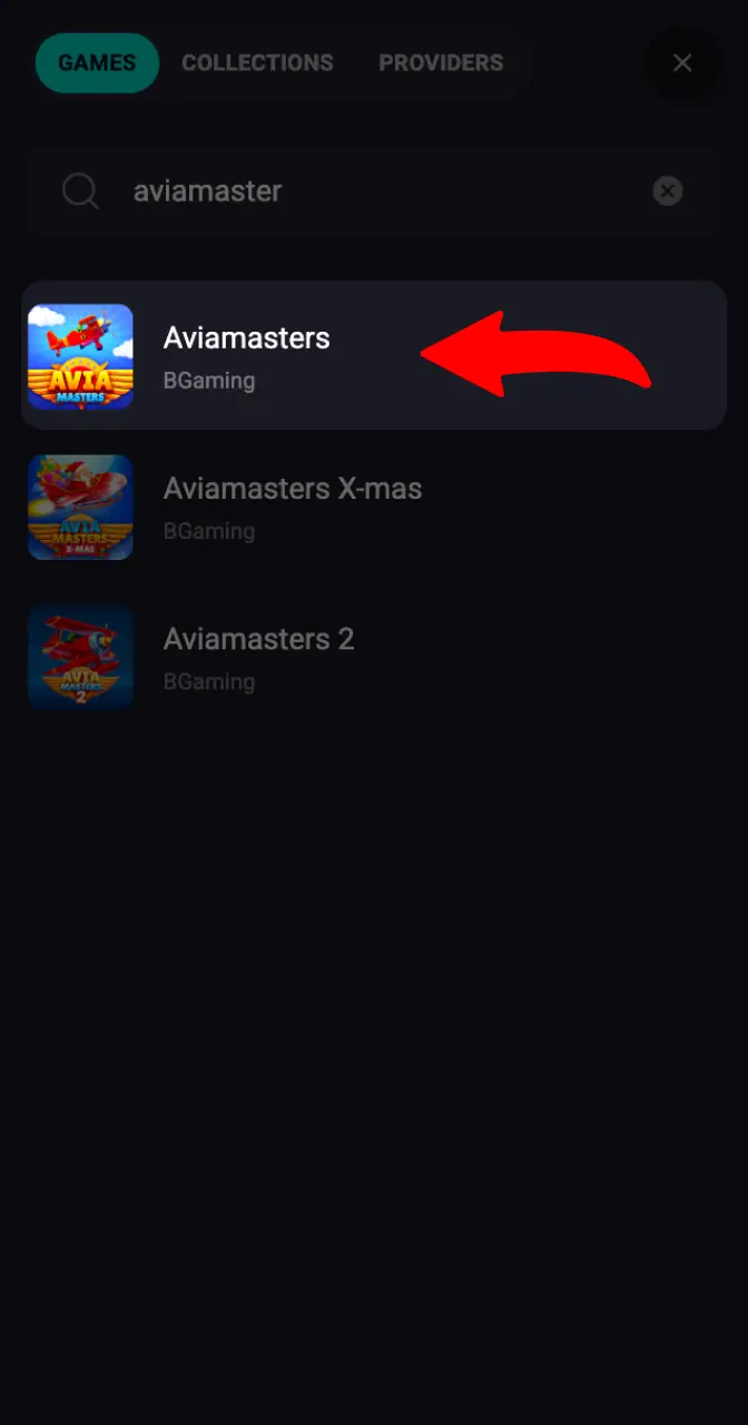 Search for the game in the lobby to start Aviamasters game.